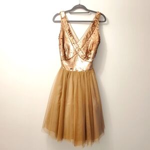 Dress, coast, champagne gold in color